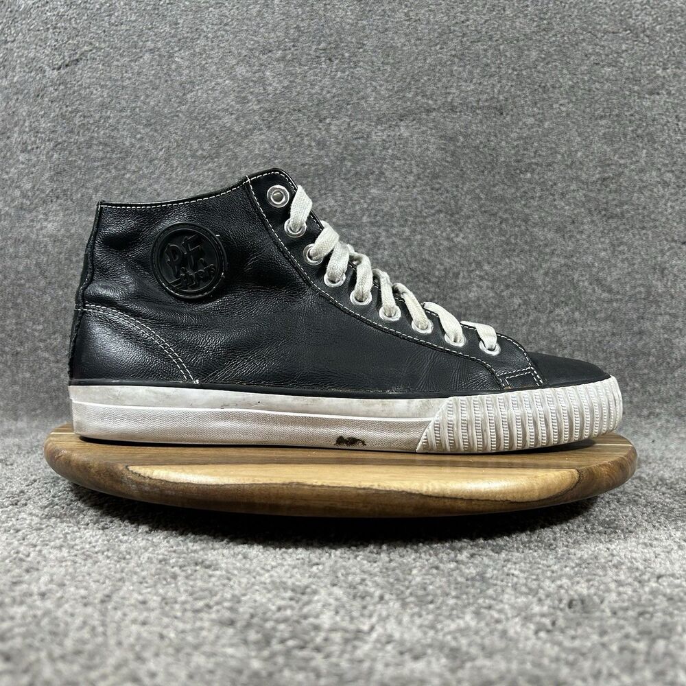 PF Flyers Sandlot Center Hi Men's Size 11 Black Leather High Top Athletic Shoes